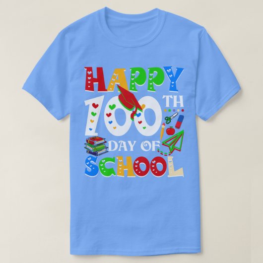 ハッピースクール100th日先生レインボー100ダ tシャツ (デザイン正面)