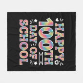 ハッピースクール100th日絞り染めレインボー100日 フリースブランケット (正面(横))