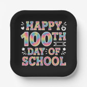 ハッピースクール100th日絞り染めレインボー100日 ペーパープレート (正面)