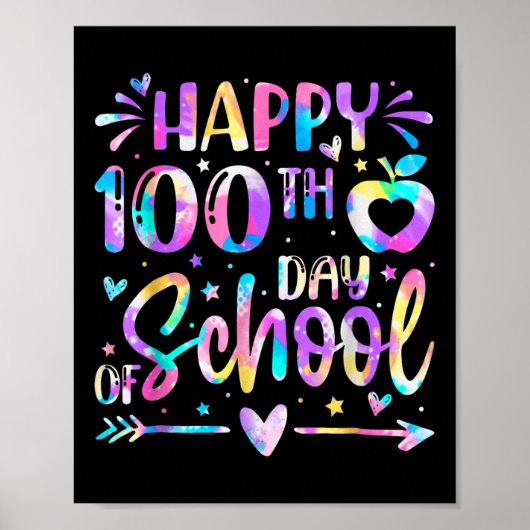 ハッピースクール100th日絞り染めレインボー100日 ポスター (正面)