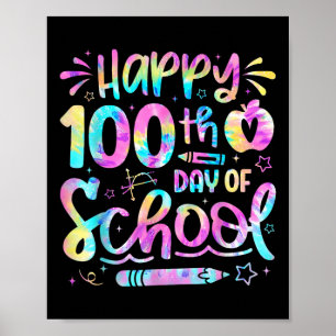 ハッピースクール100th日絞り染めレインボー100日 ポスター