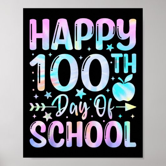 ハッピースクール100th日絞り染めレインボー100日 ポスター (正面)