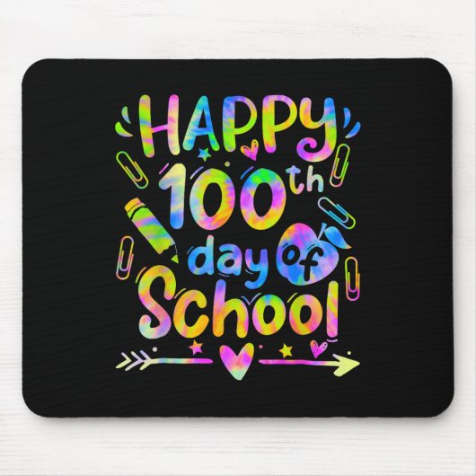 ハッピースクール100th日絞り染めレインボー100日 マウスパッド (正面)