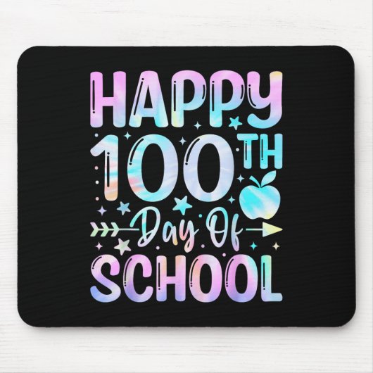 ハッピースクール100th日絞り染めレインボー100日 マウスパッド (正面)