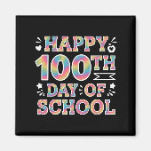 ハッピースクール100th日絞り染めレインボー100日 マグネット (正面)
