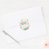 ハッピースクール100th日絞り染めレインボー100日 ラウンドシール (封筒)