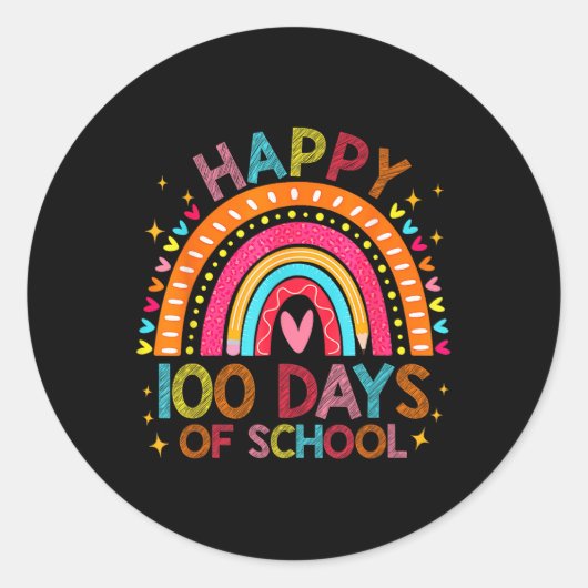 ハッピースクール100th日100日レインボー先生 ラウンドシール (正面)