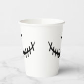 ハッピースケルトンスマイル白黒ハロウィン 紙コップ (左)