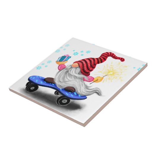 ハッピースケーター格言と贈り物/スパークラーおもしろい- タイル (側面)