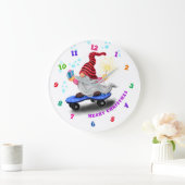 ハッピースケート格言と贈り物とスパークラー – おもしろい ラージ壁時計 (ホーム)