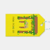 ハッピースコットパーソナライズされたシャンパンラベル ギフトタグ (正面(横))