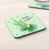 ハッピースコットルラヴ&エトログ水彩パターン コースター (左側)