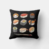 ハッピースシかわいいが食日本の好をO クッション (裏面)