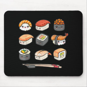 ハッピースシかわいいが食日本の好をO マウスパッド