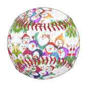 ハッピーススノーマンズクリスマスベースボール 野球ボール (裏面)