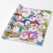 ハッピーススノーマンズクリスマスラッピング紙 ラッピングペーパー (アンロールド)