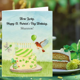 ハッピースセントパトリックスデーお誕生日おめでとう カスタム カード