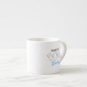 ハッピースタイリッシュ50th誕生日タイポグラフィ エスプレッソカップ (正面右)