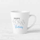 ハッピースタイリッシュ50th誕生日タイポグラフィ カフェラテマグ (右)