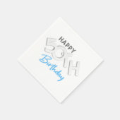 ハッピースタイリッシュ50th誕生日タイポグラフィ スタンダードカクテルナプキン (角)