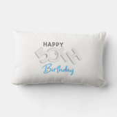 ハッピースタイリッシュ50th誕生日タイポグラフィ ランバークッション (裏面)