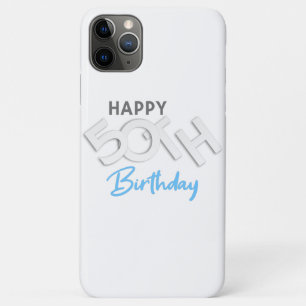 ハッピースタイリッシュ50th誕生日タイポグラフィ iPhone 11 pro maxケース