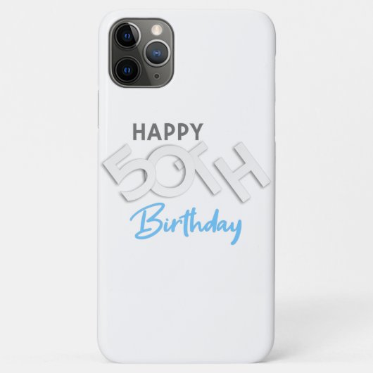 ハッピースタイリッシュ50th誕生日タイポグラフィ Case-Mate iPhoneケース (裏面)