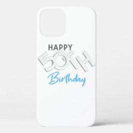 ハッピースタイリッシュ50th誕生日タイポグラフィ iPhone 12 proケース