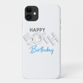 ハッピースタイリッシュ50th誕生日タイポグラフィ iPhone 11 ケース