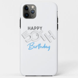 ハッピースタイリッシュ50th誕生日タイポグラフィ iPhone 11 pro maxケース