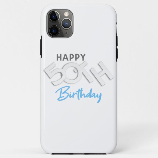 ハッピースタイリッシュ50th誕生日タイポグラフィ Case-Mate iPhoneケース (裏面)