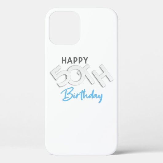 ハッピースタイリッシュ50th誕生日タイポグラフィ Case-Mate iPhoneケース (裏面)