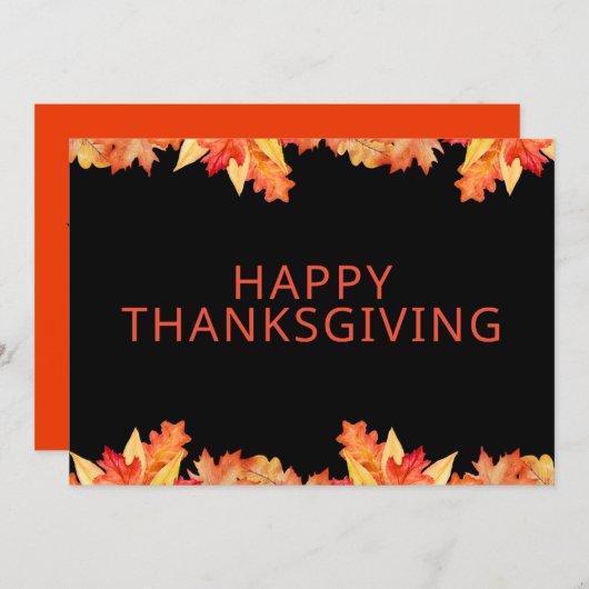 ハッピースタンクスギブング 秋の葉の挨拶 シーズンカード (正面/裏面)