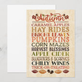 ハッピースターンズデー 秋の形容詞 招待状 (正面/裏面)