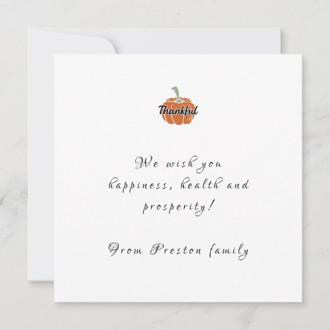 ハッピースターンズ感謝祭 フラットカード (裏面)