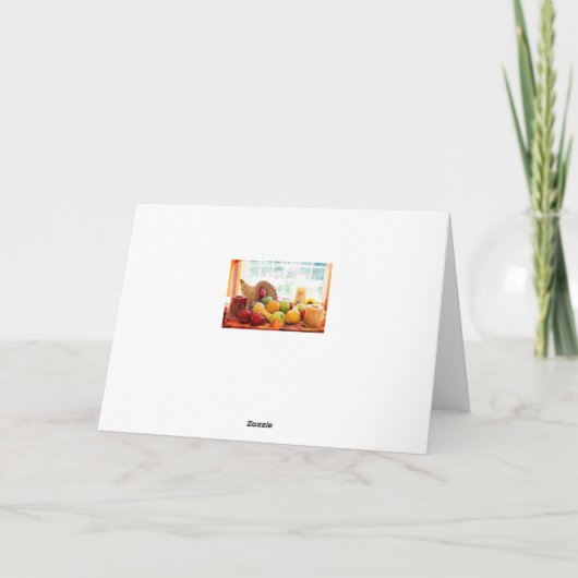 ハッピースター感謝祭のコルヌコピアディスプレイ カード (裏面)