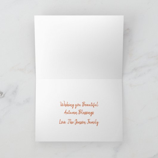 ハッピースター感謝祭のコルヌコピアディスプレイ カード (内部)