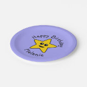 ハッピースター誕生日紙プレート ペーパープレート (アングル)