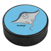 ハッピースティングレイ魚の漫画イラストレーション アイスホッケーパック (3/4)