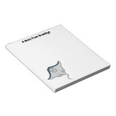 ハッピースティングレイ魚の漫画イラストレーション ノートパッド (アングル)