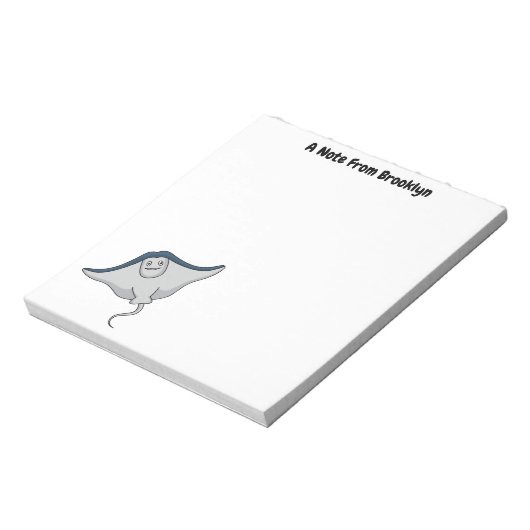 ハッピースティングレイ魚の漫画イラストレーション ノートパッド (回転)