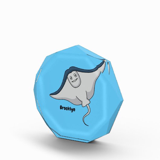 ハッピースティングレイ魚の漫画イラストレーション フォトブロック (右)