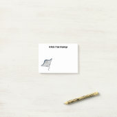 ハッピースティングレイ魚の漫画イラストレーション ポストイット (デスク上)