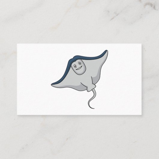 ハッピースティングレイ魚の漫画イラストレーション 名刺 (裏面)