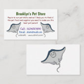 ハッピースティングレイ魚の漫画イラストレーション 名刺 (正面/裏面)