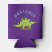 ハッピーステゴサウルス恐竜の漫画イラストレーション 缶クーラー (正面)