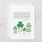 ハッピーステントパトリックデーのパグ犬 フラットグリーティングカード カード (裏面)