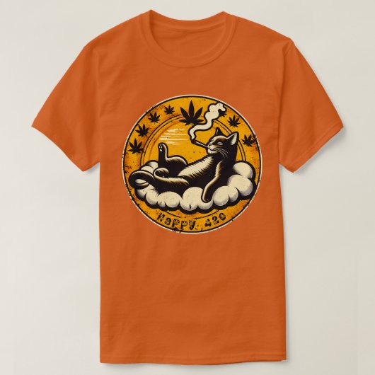 ハッピーストナー猫 Tシャツ (デザイン正面)