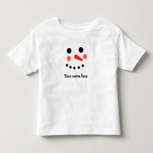 ハッピースノーマンの顔 カスタムネームTシャツ トドラーTシャツ
