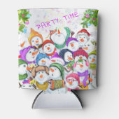 ハッピースノーマンズパーティークリスマスクーラーボックス 缶クーラー (正面)